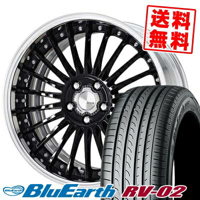 245/35R20 95W XL YOKOHAMA ヨコハマ BLUE EARTH RV02 ブルーアース RV02 2080-5H ワーク ランベック エルエフワン サマータイヤホイール4本セット