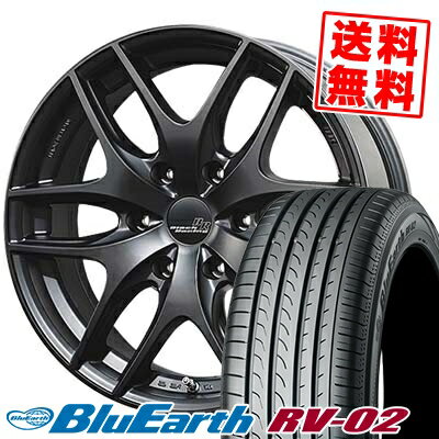 225/50R18 95V YOKOHAMA ヨコハマ BLUE EARTH RV02 ブルーアース RV-02 TWS Black Racing VS1 TWS ブラックレーシング・VS1 サマータイヤホイール4本セット for 200系ハイエース【取付対象】