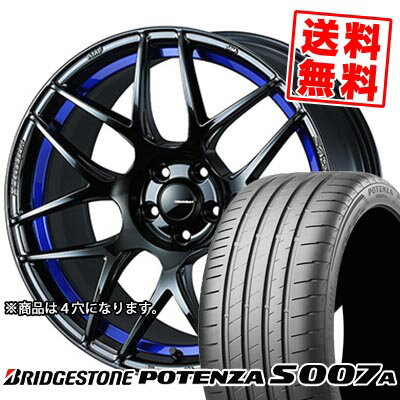 205/40R17 84Y XL BRIDGESTONE ブリヂストン POTENZA S007A WedsSport SA-27R ウェッズスポーツ SA-27R サマータイヤホイール4本セット 【取付対象】