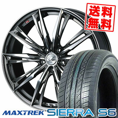 235/60R18 103H マックストレック SIERRA S6 WEDS LEONIS GX サマータイヤホイール4本セット 【取付対象】