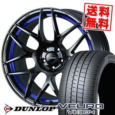 215/50R17 91V DUNLOP ダンロップ VEURO VE304 WedsSport SA-27R ウェッズスポーツ SA-27R サマータイヤホイール4本セット 【取付対象】