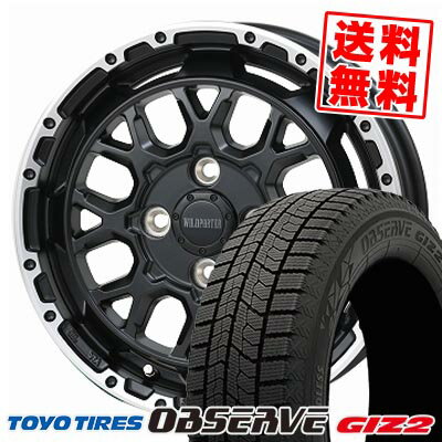 155/65R14 75Q トーヨータイヤ OBSERVE GIZ2 WILD PORTER Funk WMC スタッドレスタイヤホイール4本セット 【取付対象】