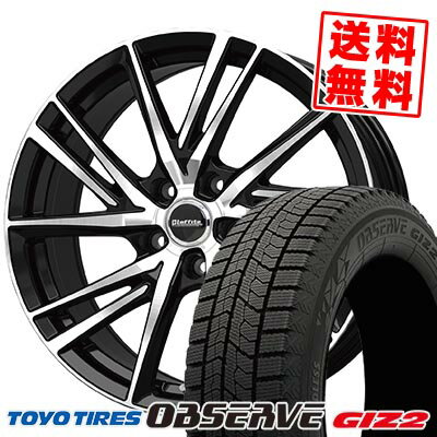 215/45R18 89Q トーヨータイヤ OBSERVE GARIT GIZ2 Laffite LW-06 スタッドレスタイヤホイール4本セット 【取付対象】