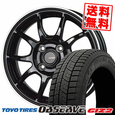 155/65R14 75Q TOYO TIRES トーヨータイヤ OBSERVE GIZ2 オブザーブ ギズ2 G-SPEED P-06 Gスピード P-06 スタッドレスタイヤホイール4本セット