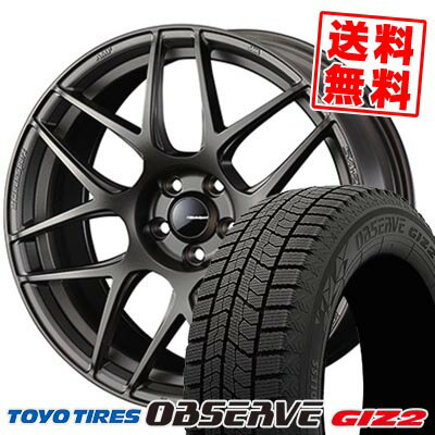 215/45R17 87Q トーヨータイヤ OBSERVE GARIT GIZ2 WedsSport SA-27R スタッドレスタイヤホイール4本セット 【取付対象】