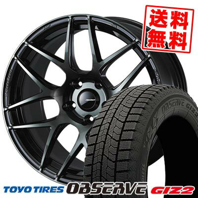 215/45R17 87Q トーヨータイヤ OBSERVE GARIT GIZ2 WedsSport SA-27R スタッドレスタイヤホイール4本セット 【取付対象】