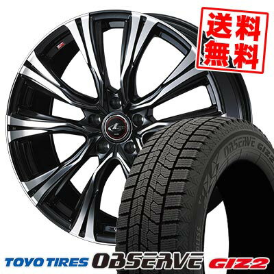 245/45R18 96Q トーヨータイヤ OBSERVE GIZ2 WEDS LEONIS VR スタッドレスタイヤホイール4本セット 【取付対象】