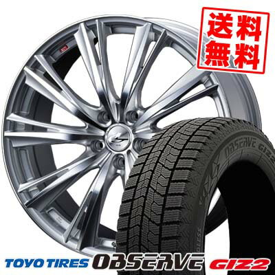 245/45R18 96Q トーヨータイヤ OBSERVE GARIT GIZ2 weds LEONIS WX スタッドレスタイヤホイール4本セット 【取付対象】