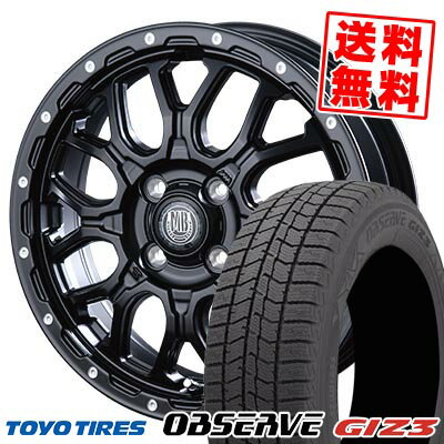 155/65R14 75Q トーヨータイヤ OBSERVE GIZ3 MUD BAHN XR-800M スタッドレスタイヤホイール4本セット 【取付対象】