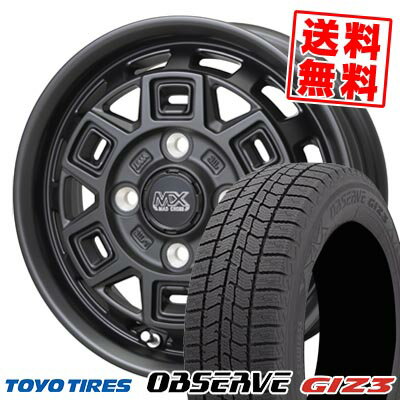 165/65R14 79Q トーヨータイヤ OBSERVE GIZ3 MAD CROSS AEVER スタッドレスタイヤホイール4本セット 【取付対象】