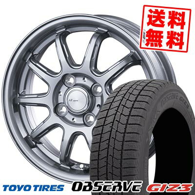 165/55R15 75Q トーヨータイヤ OBSERVE GIZ3 AZ sports RC-10 スタッドレスタイヤホイール4本セット 【取付対象】