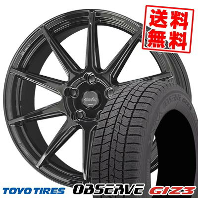 215/60R17 96Q トーヨータイヤ OBSERVE GIZ3 CIRCLAR C10R スタッドレスタイヤホイール4本セット 【取付対象】