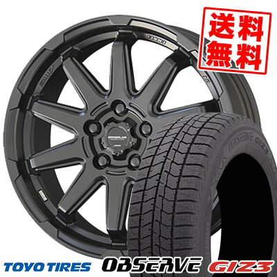 225/55R17 97Q トーヨータイヤ OBSERVE GIZ3 CIRCLAR C10S スタッドレスタイヤホイール4本セット 【取付対象】