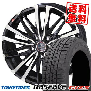 195/65R15 91Q トーヨータイヤ OBSERVE GIZ3 SMACK CREST スタッドレスタイヤホイール4本セット 【取付対象】