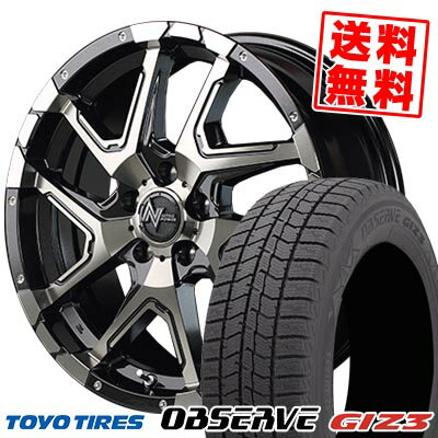 215/65R16 98Q トーヨータイヤ OBSERVE GIZ3 NITRO POWER DERINGER スタッドレスタイヤホイール4本セット 【取付対象】