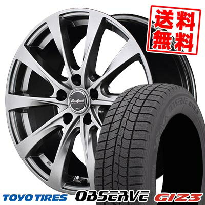 215/60R17 96Q トーヨータイヤ OBSERVE GIZ3 EUROSPEED F10 スタッドレスタイヤホイール4本セット 【取付対象】