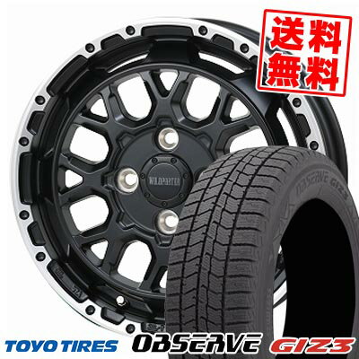 155/65R14 75Q トーヨータイヤ OBSERVE GIZ3 WILD PORTER Funk WMC スタッドレスタイヤホイール4本セット 【取付対象】