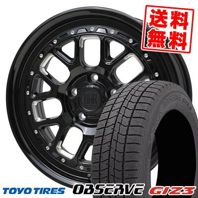 205/60R16 96Q XL トーヨータイヤ OBSERVE GIZ3 BARKLEY HARDROCK HURON スタッドレスタイヤホイール4本セット 【取付対象】