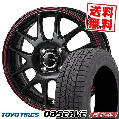 155/65R14 75Q トーヨータイヤ OBSERVE GIZ3 JP STYLE Jefa スタッドレスタイヤホイール4本セット 【取付対象】