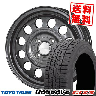 155/65R14 75Q トーヨータイヤ OBSERVE GIZ3 K.Finesse D12 スタッドレスタイヤホイール4本セット 【取付対象】