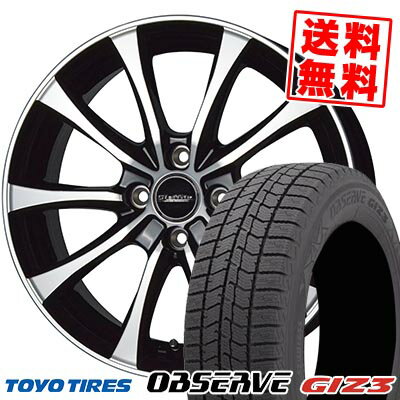 185/60R15 84Q トーヨータイヤ OBSERVE GIZ3 Laffite LE-07 スタッドレスタイヤホイール4本セット 【取付対象】