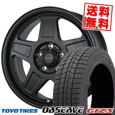 215/65R16 98Q トーヨータイヤ OBSERVE GIZ3 LANDFOOT GWD スタッドレスタイヤホイール4本セット 【取付対象】