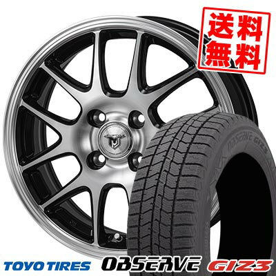 155/65R13 73Q トーヨータイヤ OBSERVE GIZ3 JP STYLE MJ02 スタッドレスタイヤホイール4本セット 【取付対象】