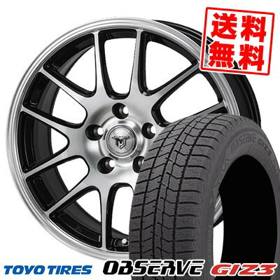 215/65R16 98Q トーヨータイヤ OBSERVE GIZ3 JP STYLE MJ02 スタッドレスタイヤホイール4本セット 【取付対象】