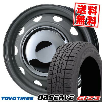155/65R14 75Q トーヨータイヤ OBSERVE GIZ3 NewCarrow スタッドレスタイヤホイール4本セット 【取付対象】