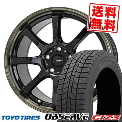 215/65R16 98Q トーヨータイヤ OBSERVE GIZ3 G・SPEED P-08 スタッドレスタイヤホイール4本セット 【取付対象】