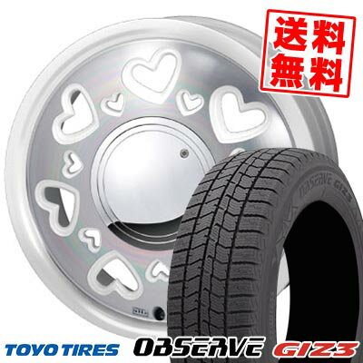 165/55R14 72Q トーヨータイヤ OBSERVE GIZ3 K-Quty スタッドレスタイヤホイール4本セット 【取付対象】