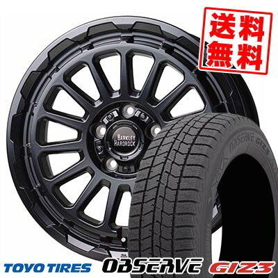 225/45R17 91Q トーヨータイヤ OBSERVE GIZ3 BARKLEY HARDROCK RIZARD スタッドレスタイヤホイール4本セット 【取付対象】