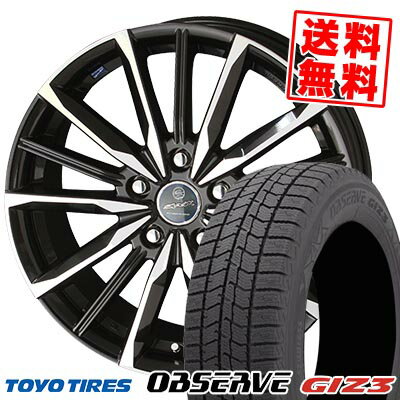 215/65R16 98Q トーヨータイヤ OBSERVE GIZ3 SMACK VALKYRIE スタッドレスタイヤホイール4本セット 【取付対象】