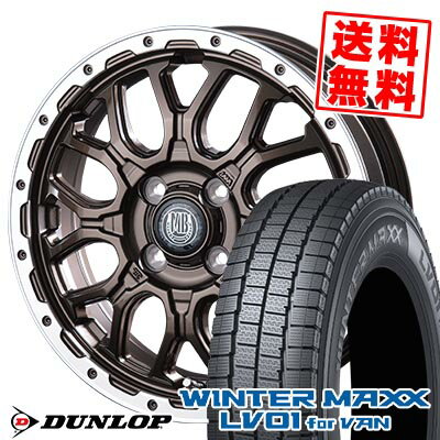 145/80R12 86/84N ダンロップ WINTER MAXX LV01 for VAN MUD BAHN XR-800M スタッドレスタイヤホイール4本セット 【取付対象】