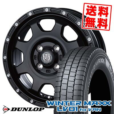 145/80R12 80/78N ダンロップ WINTER MAXX LV01 for VAN MUD BAHN XR-910K スタッドレスタイヤホイール4本セット 【取付対象】