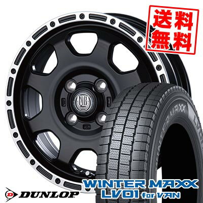 145/80R12 86/84N ダンロップ WINTER MAXX LV01 for VAN MUD BAHN XR-910K スタッドレスタイヤホイール4本セット 【取付対象】