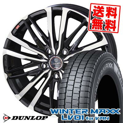 215/70R15 107/105N ダンロップ WINTER MAXX LV01 for VAN SMACK CREST スタッドレスタイヤホイール4本セット 【取付対象】
