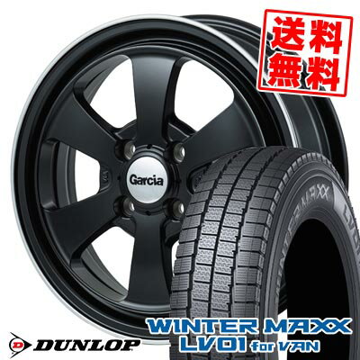 145/80R12 80/78N ダンロップ WINTER MAXX LV01 for VAN Garcia Dallas6 スタッドレスタイヤホイール4本セット 【取付対象】