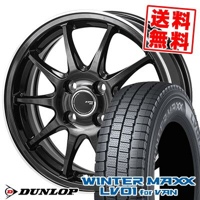 145/80R12 86/84N ダンロップ WINTER MAXX LV01 for VAN JP STYLE R10 スタッドレスタイヤホイール4本セット 【取付対象】