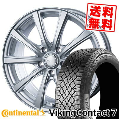 225/40R18 92T XL コンチネンタル VikingContact7 AZ sports NR-10 スタッドレスタイヤホイール4本セット 【取付対象】