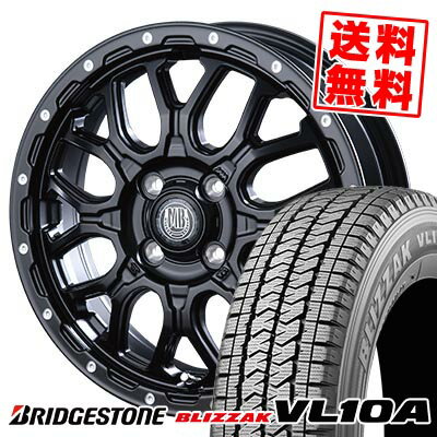 155/80R12 88/87N ブリヂストン BLIZZAK VL10A MUD BAHN XR-800M スタッドレスタイヤホイール4本セット 【取付対象】