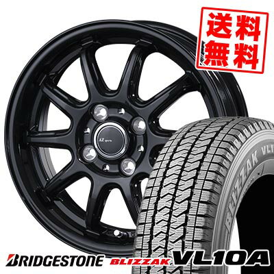 145/80R13 88/86N ブリヂストン BLIZZAK VL10A AZ sports RC-10 スタッドレスタイヤホイール4本セット 【取付対象】