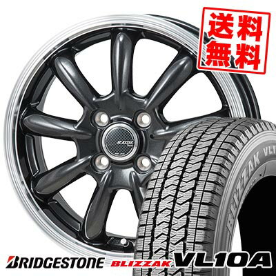 145/80R13 88/86N ブリヂストン BLIZZAK VL10A JP STYLE Bany スタッドレスタイヤホイール4本セット 【取付対象】