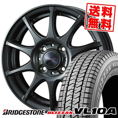 145/80R13 88/86N ブリヂストン BLIZZAK VL10A VELVA CHARGE スタッドレスタイヤホイール4本セット 【取付対象】