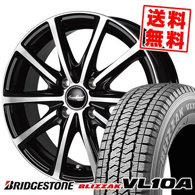 145/80R13 88/86N ブリヂストン BLIZZAK VL10A EuroSpeed V25 スタッドレスタイヤホイール4本セット 【取付対象】