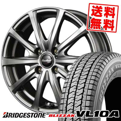 145/80R13 88/86N ブリヂストン BLIZZAK VL10A EuroSpeed V25 スタッドレスタイヤホイール4本セット 【取付対象】
