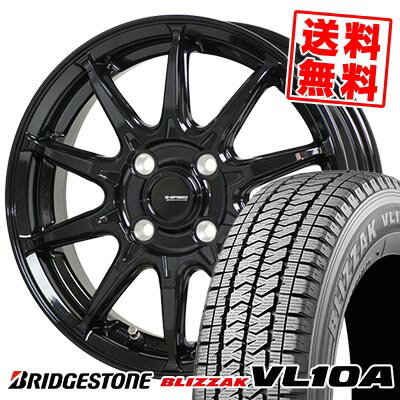 145/80R13 88/86N ブリヂストン BLIZZAK VL10A G SPEED G-05 スタッドレスタイヤホイール4本セット 【取付対象】