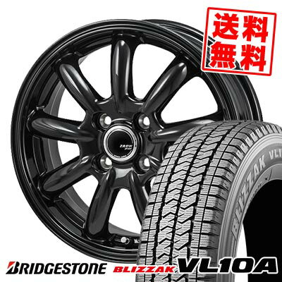 145/80R13 88/86N ブリヂストン BLIZZAK VL10A ZACK JP-209 スタッドレスタイヤホイール4本セット 【取付対象】