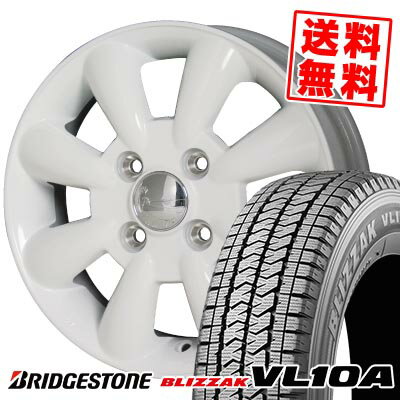 145/80R13 88/86N ブリヂストン BLIZZAK VL10A Lala Palm KC-8 スタッドレスタイヤホイール4本セット 【取付対象】