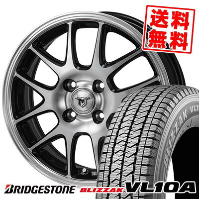 145/80R12 86/84N ブリヂストン BLIZZAK VL10A JP STYLE MJ02 スタッドレスタイヤホイール4本セット 【取付対象】